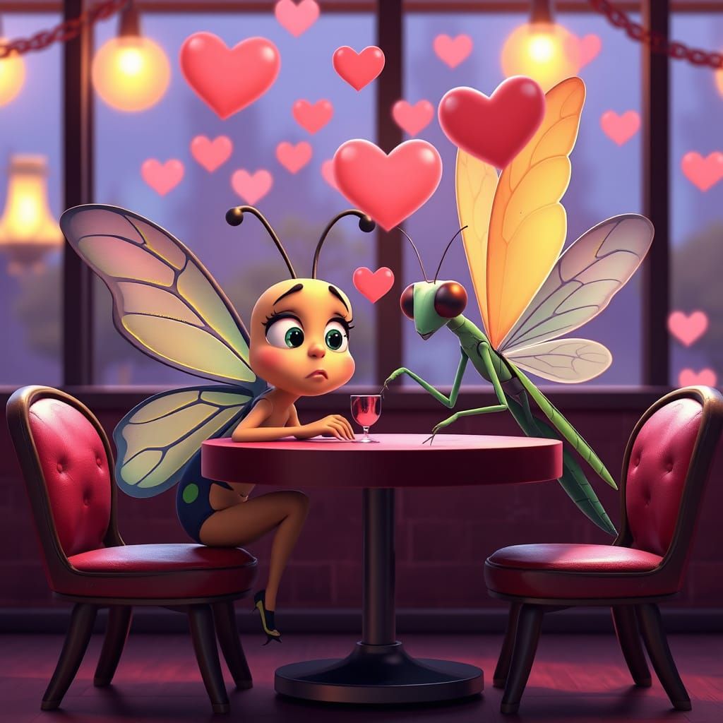 Confused Butterfly's Date: A Disney-Style 3D Cartoon