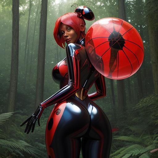 Radiant Ladybug in Stained Glass Style