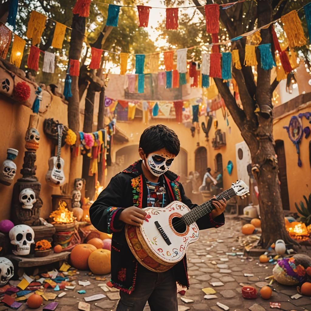 Cinematic Portrait: Boy with Día de los Muertos Face Paint