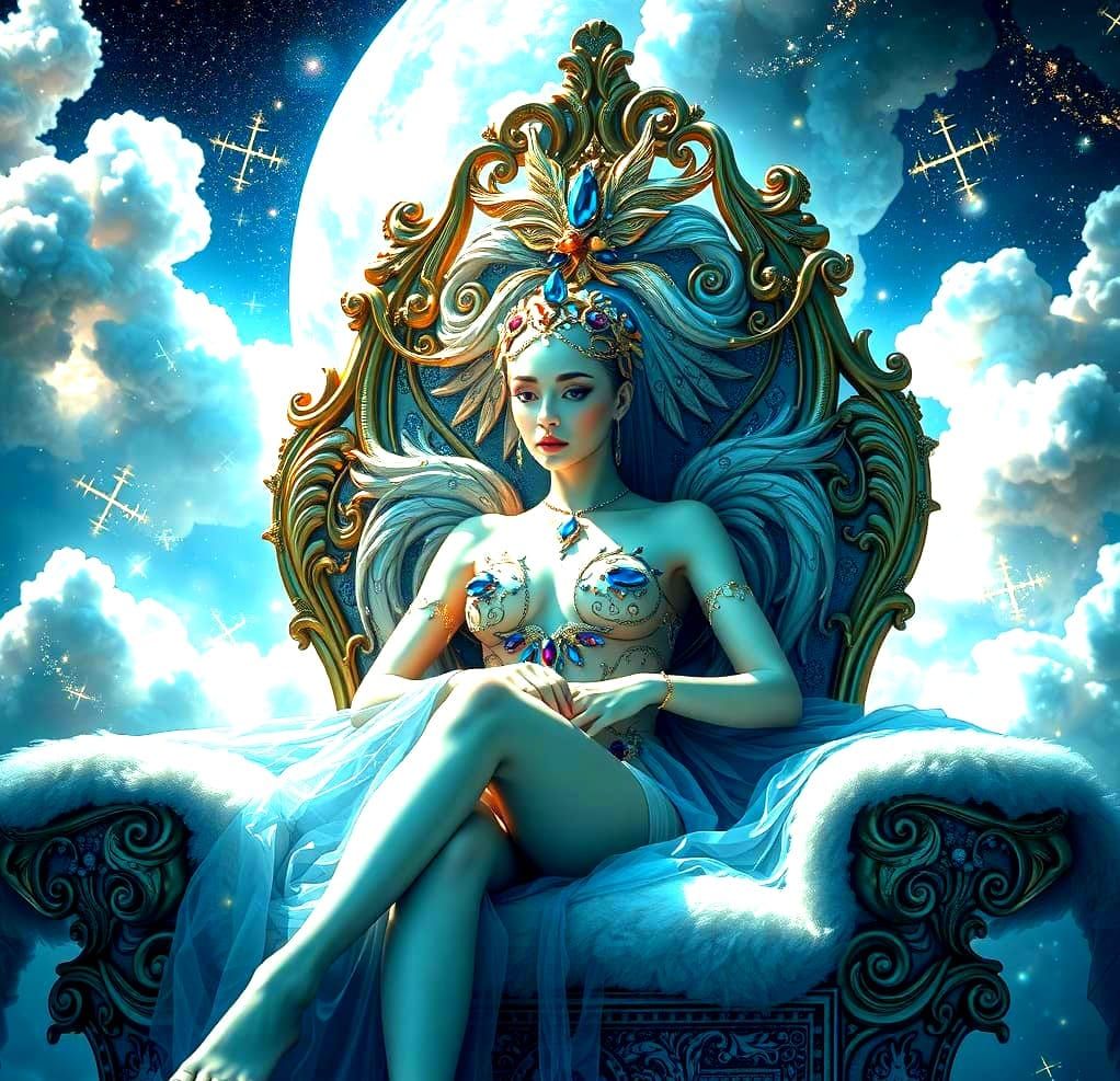 Stellar Beauty: Disrobed Style Queen in Digital Art