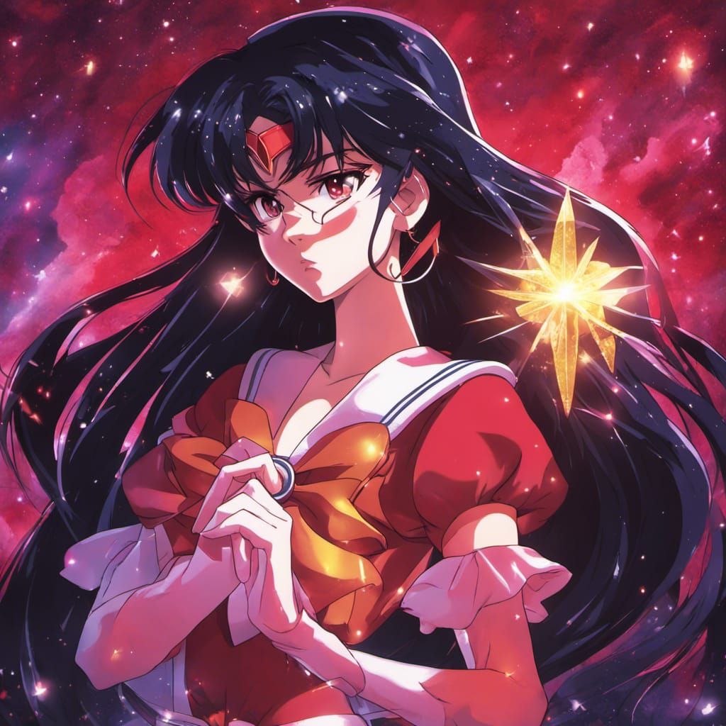 Sailor Mars Glittering Glass Statue in Anime Style