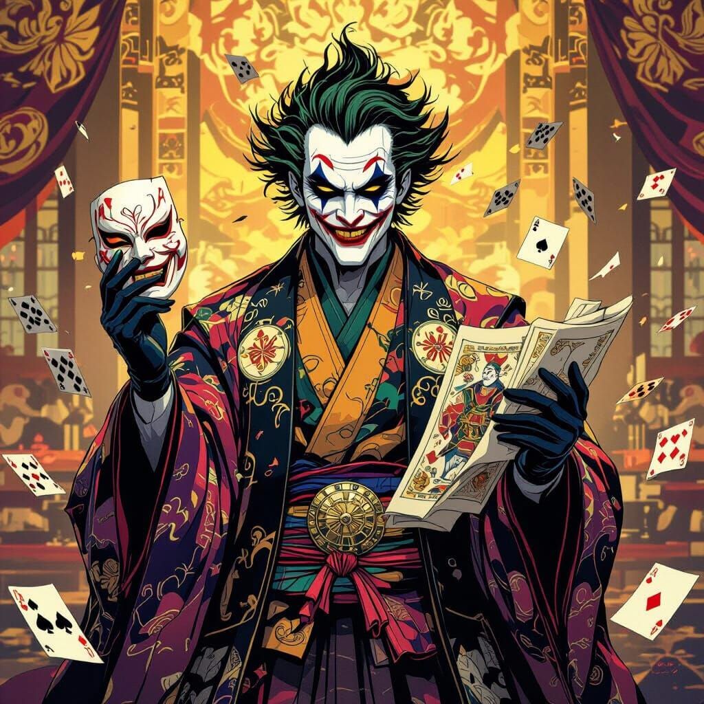 Joker as Ukiyo-e Politician in Golden Chamber