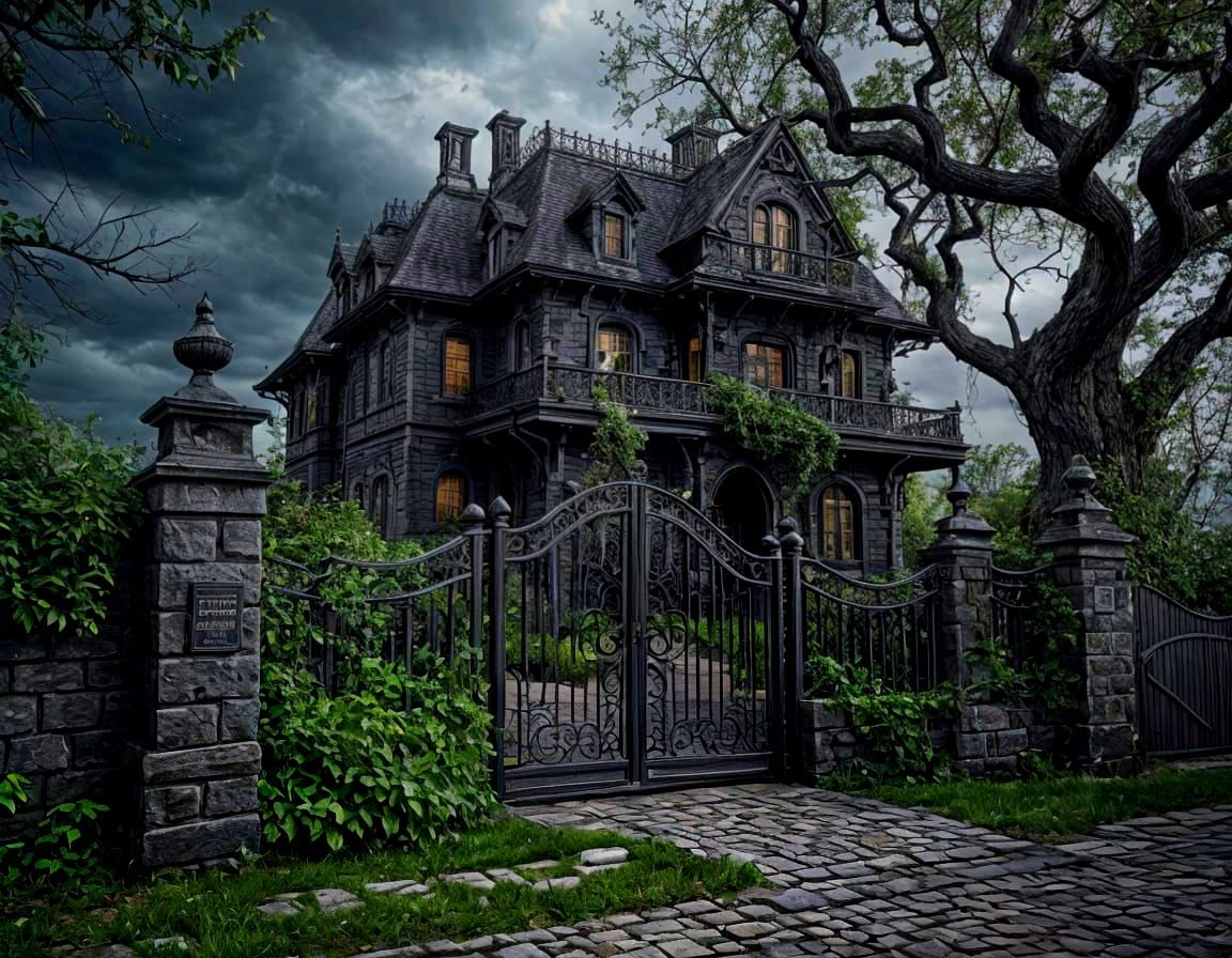 Dark Fantasy Victorian House on Haunted Hill