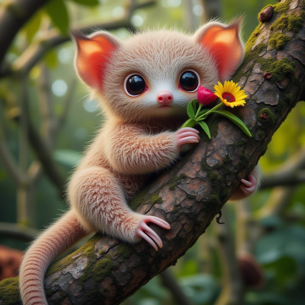 Quilted Baby Sloth Doll with Flowers