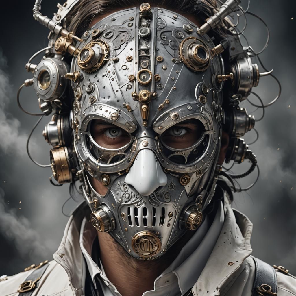 Steampunk Mask Portrait in Hyperrealism