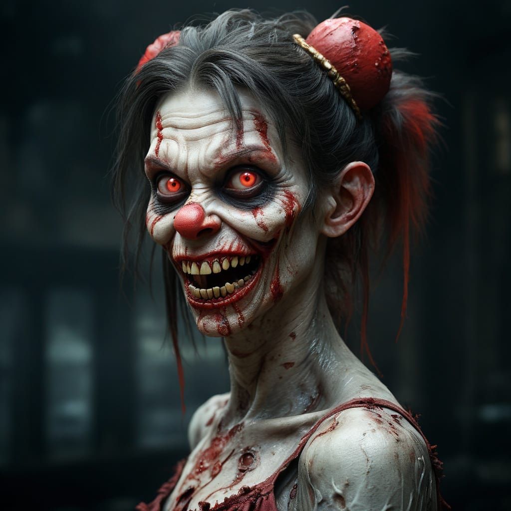 Eerie Zombie Monkey Monsteress in Hyper-Realistic Digital Ar...