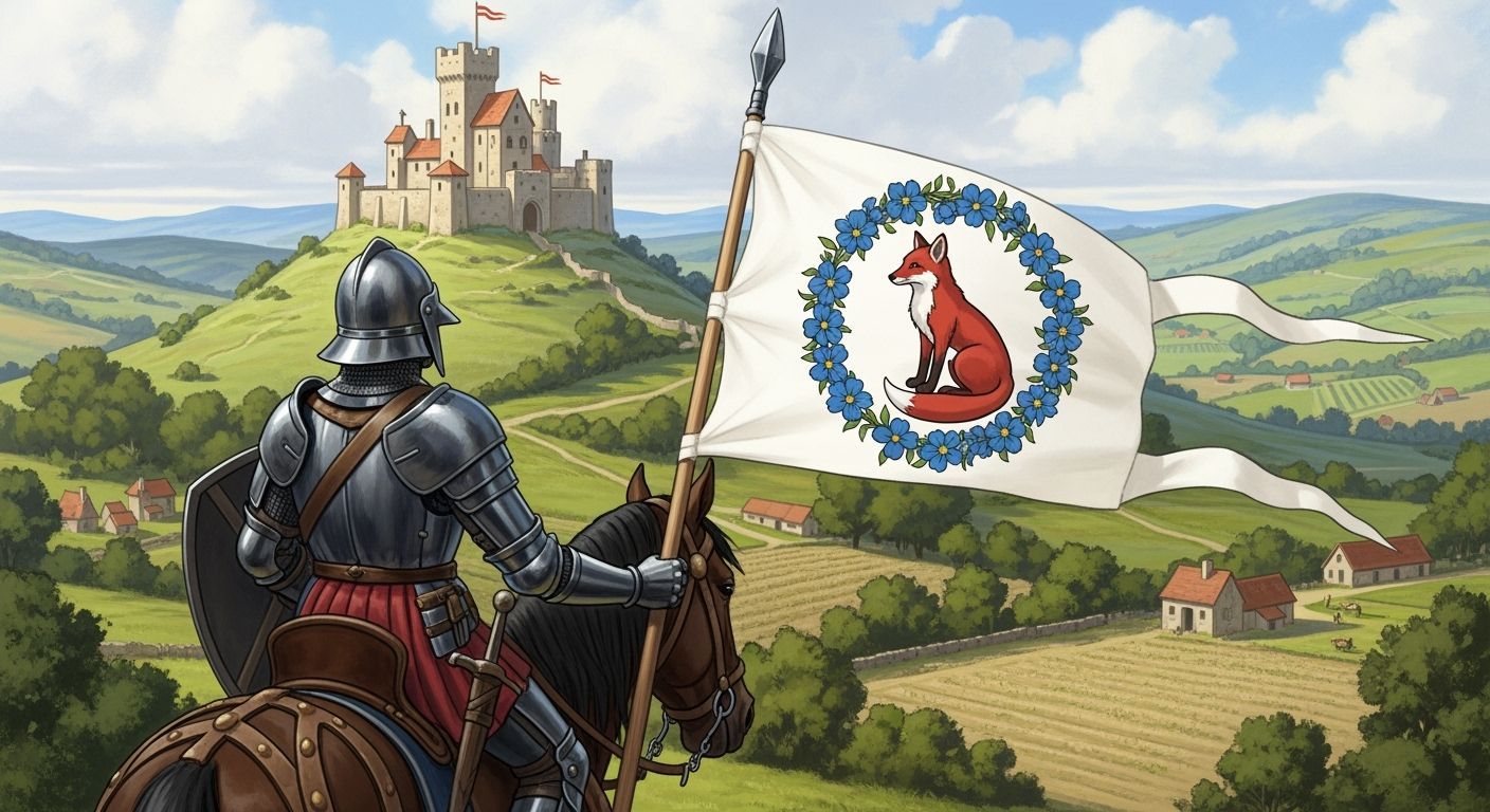Knight at Brightwater Keep with Fox Banner