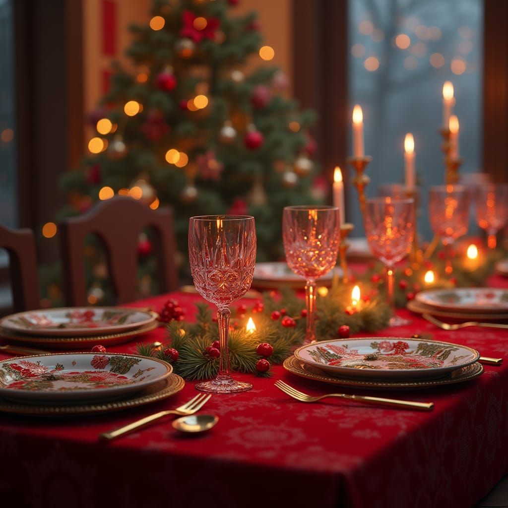 Majestic Christmas Feast in Vibrant Splendor