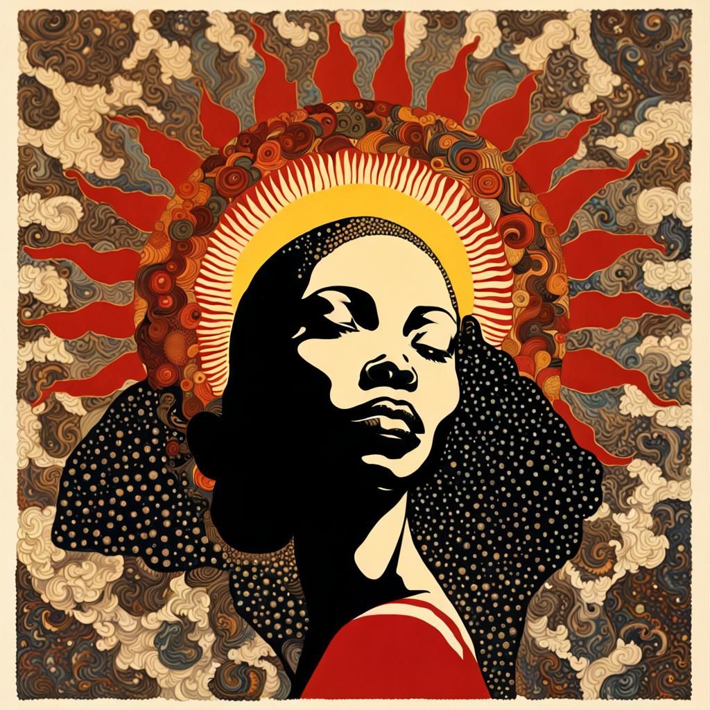 Striking Sun Image in Graphic Style