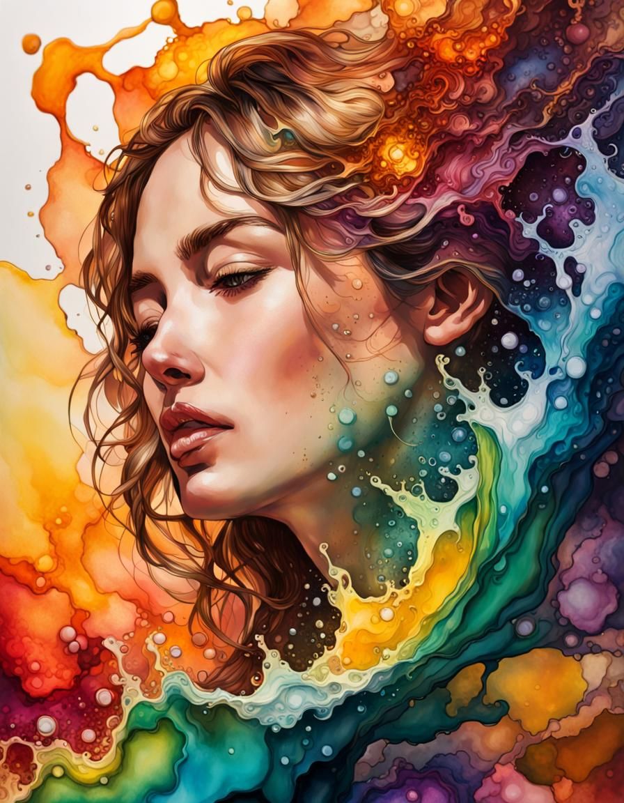 San Francisco Summer Alcohol Ink Splash Art