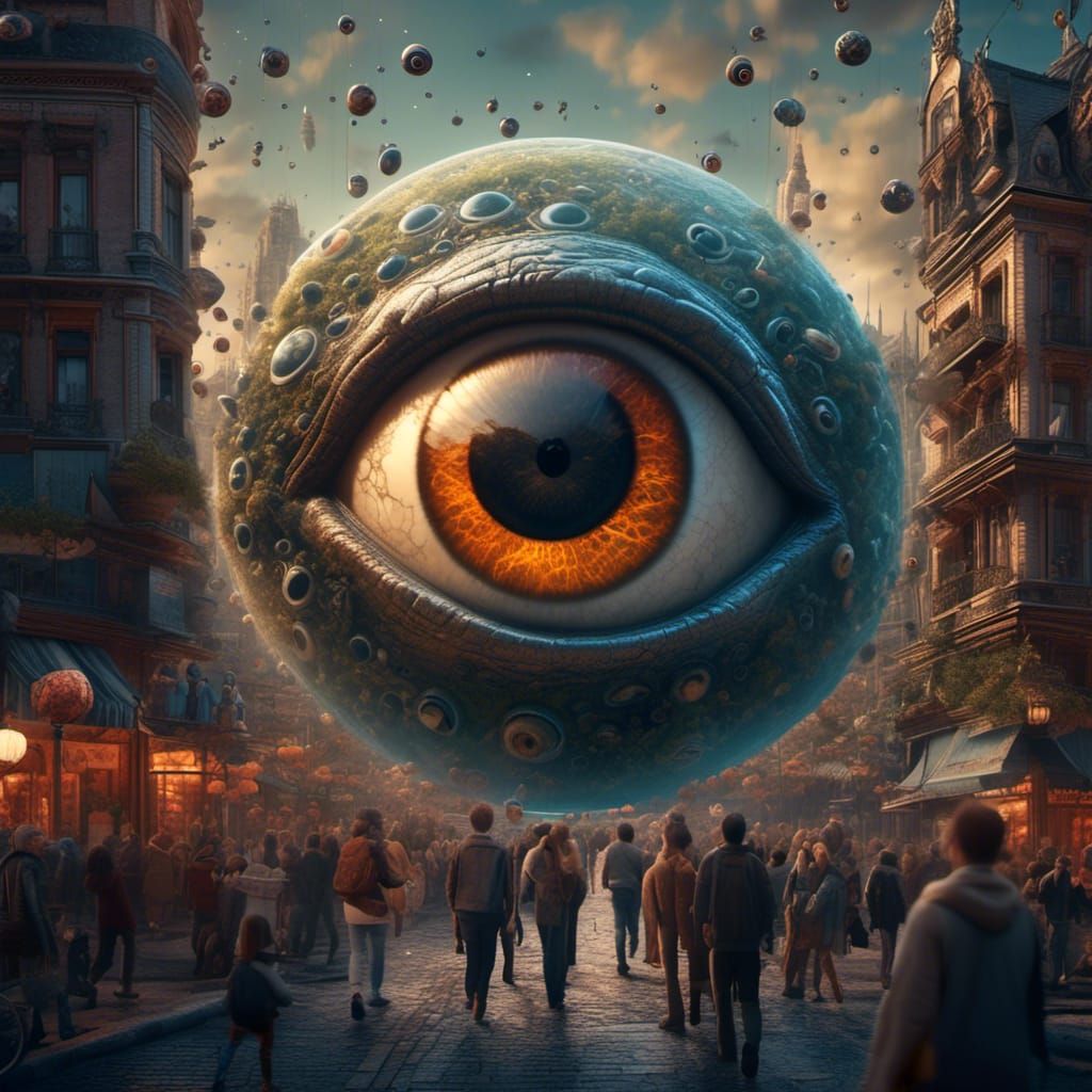 Giant Eyeball Watching Earth from the Moon