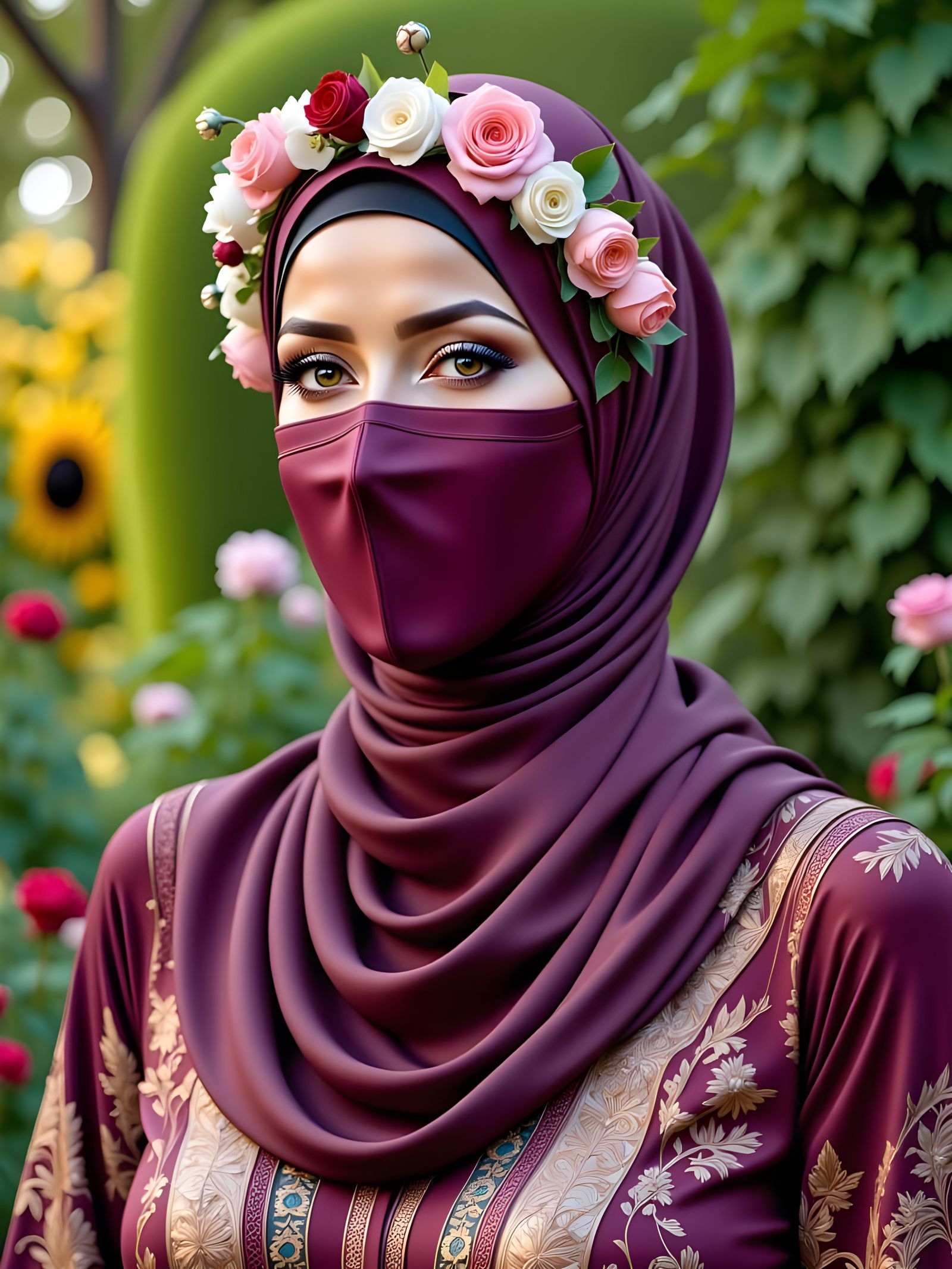 Stunning Hijabi Teacher in Botanic Garden