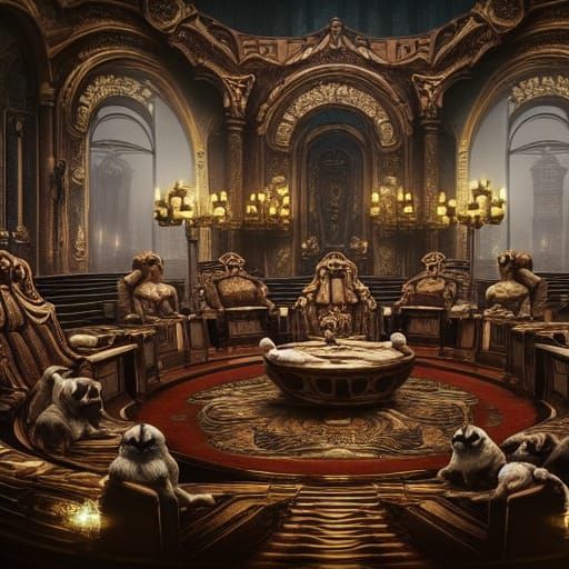 Epic Council of Pugs: Digital Matte Painting