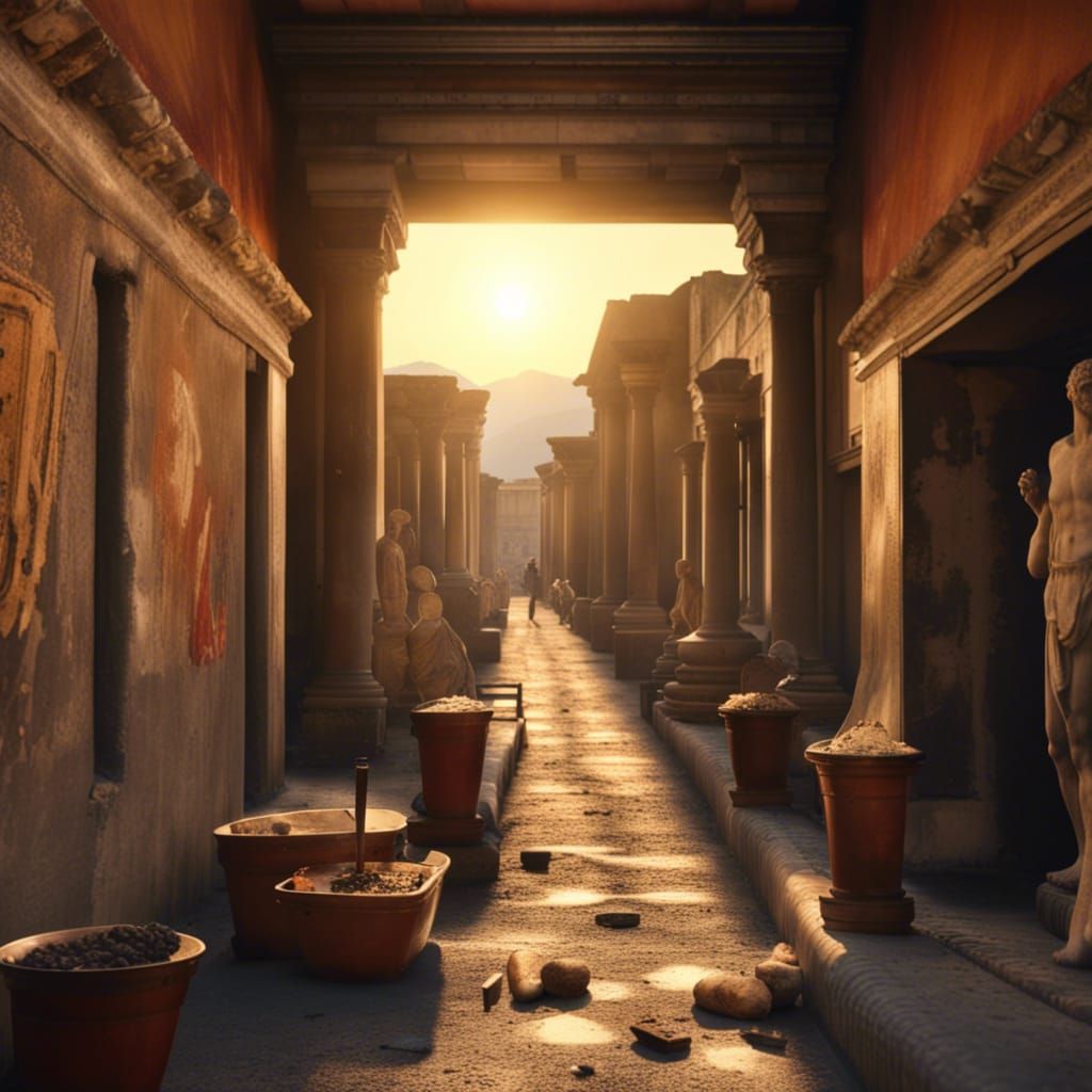 Pompeii Daily Life: Ancient City in Detailed Digital Paintin...