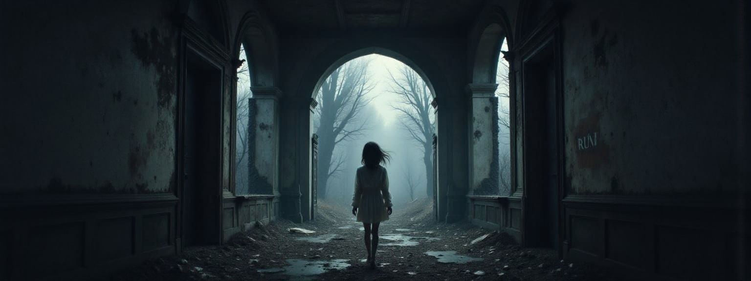 Ghostly Woman in Ruined Orphanage: Hyperrealistic Cinematic ...