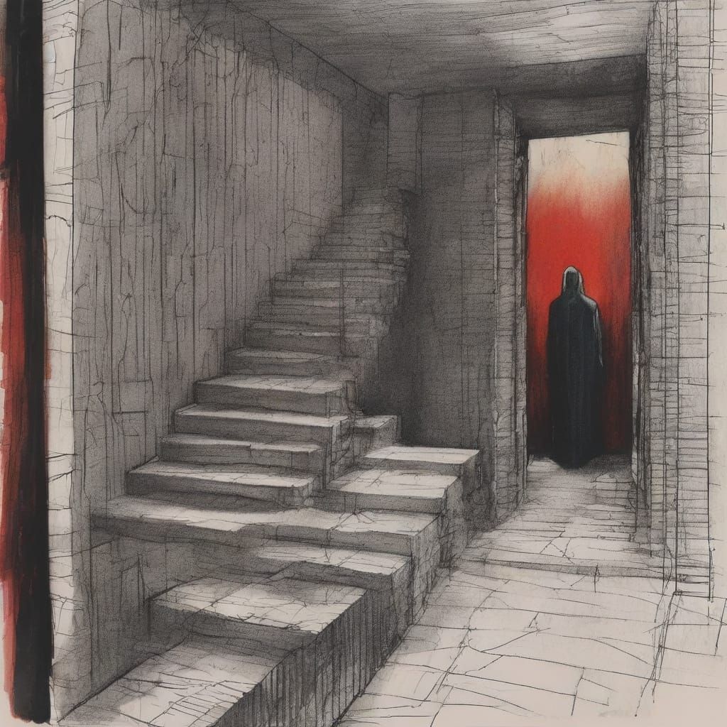 Renaissance-Inspired Drawing in Chiaroscuro Style