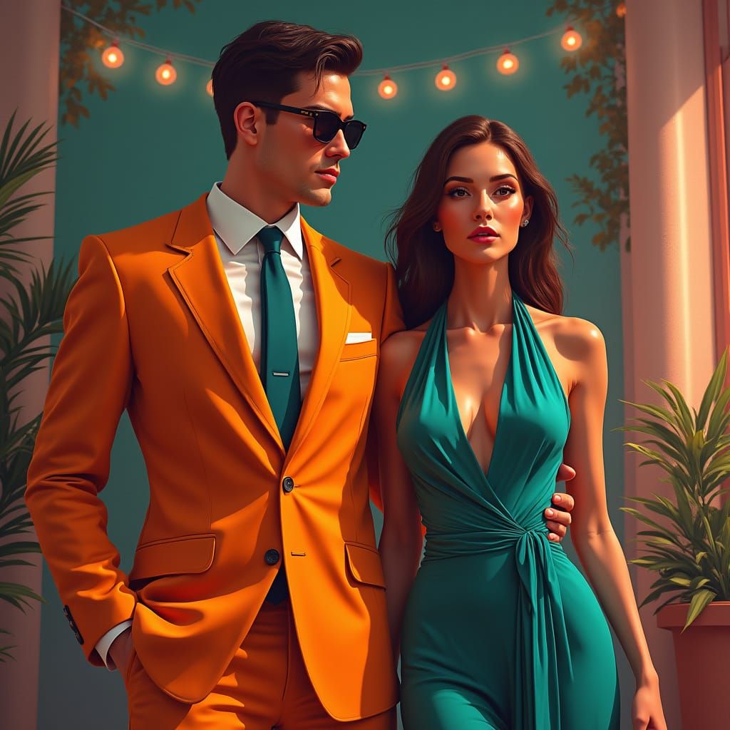 Secret Agent in Orange Suit with Companion