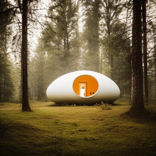 Futuristic House in Misty Forest Village