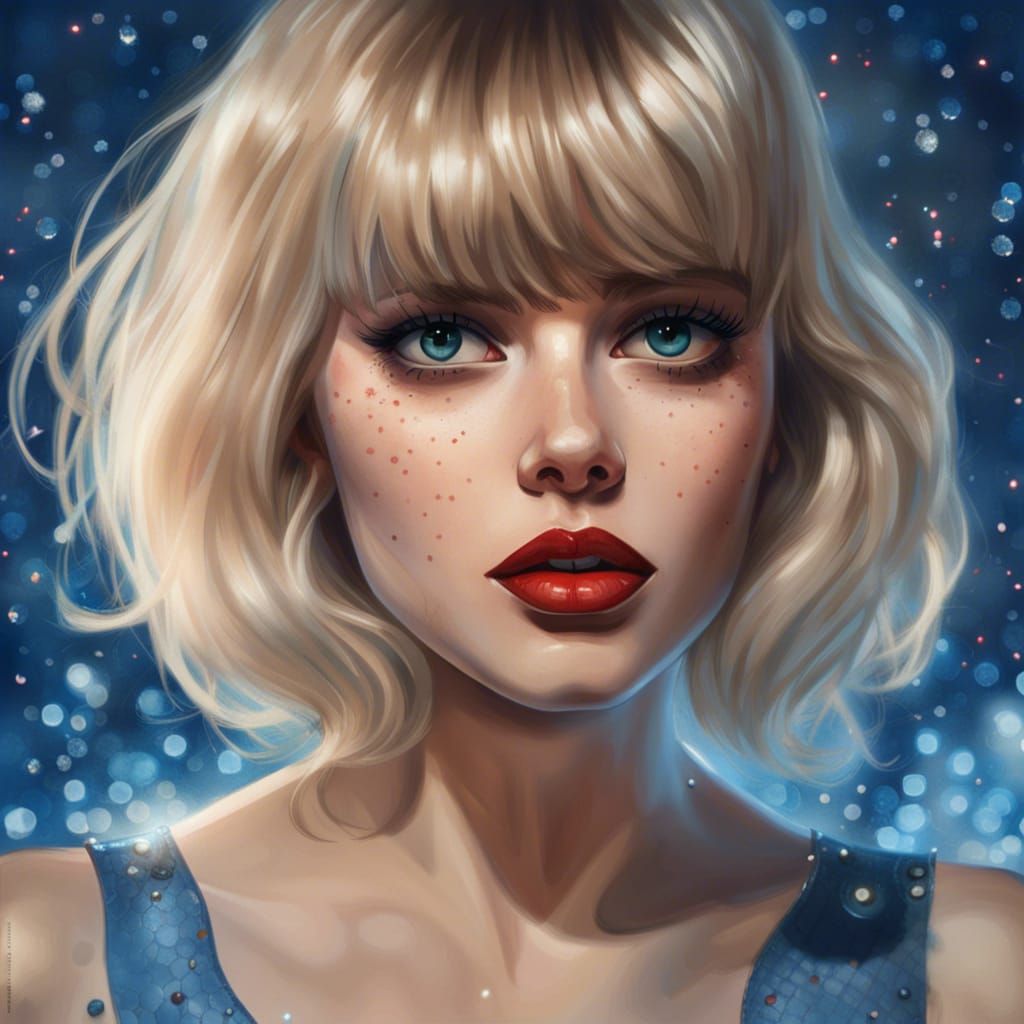 Detailed Portrait of a Woman with Blue Eyes