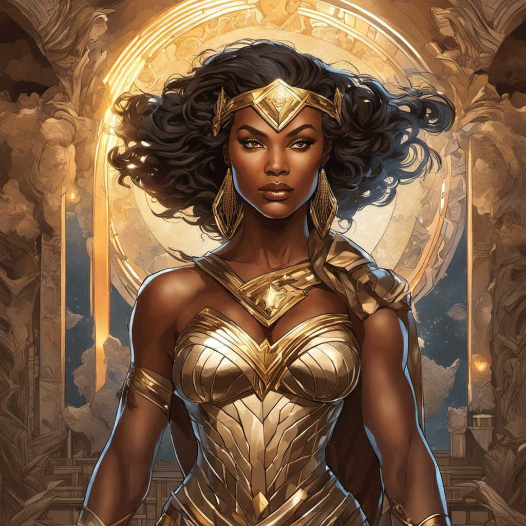 Oya as Wonder Woman in Art Nouveau Style