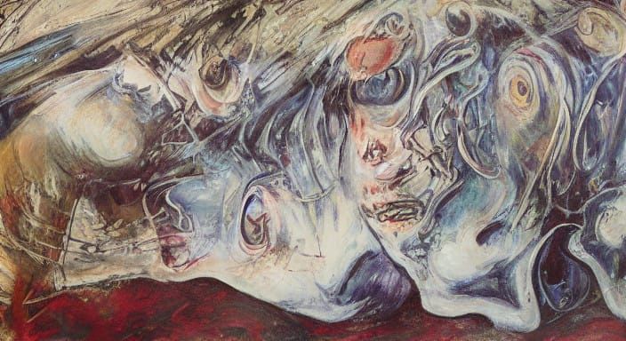 Distorted Figure in Dark, Eerie Biomechanical Art