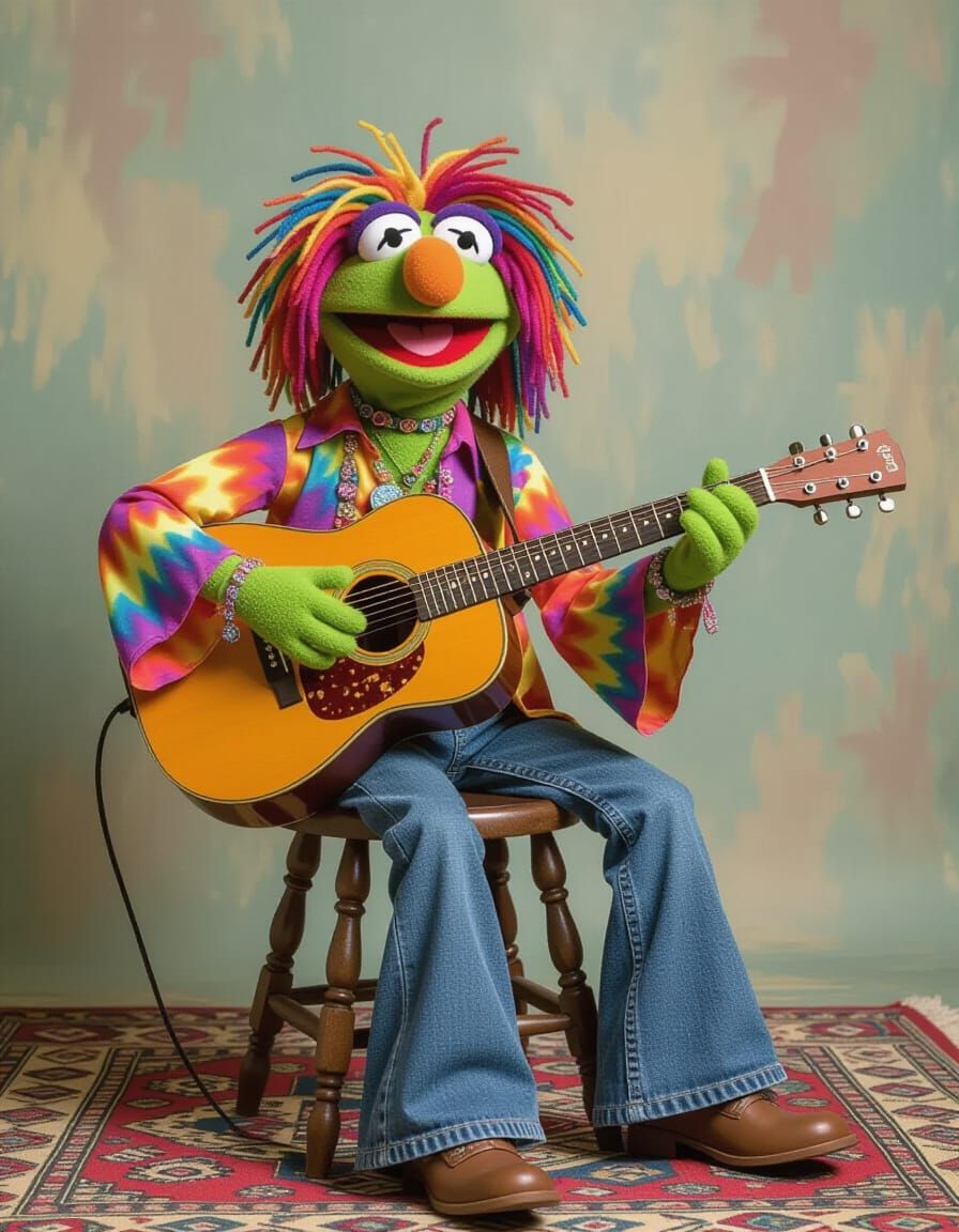 A hippie muppet