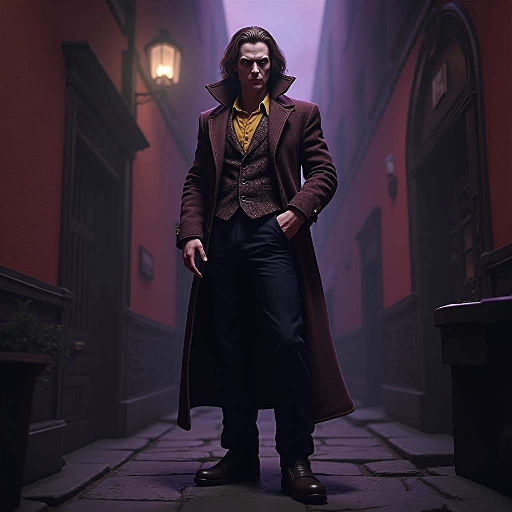 Ominous Vampire in 1970s Style, Dark Fantasy Art