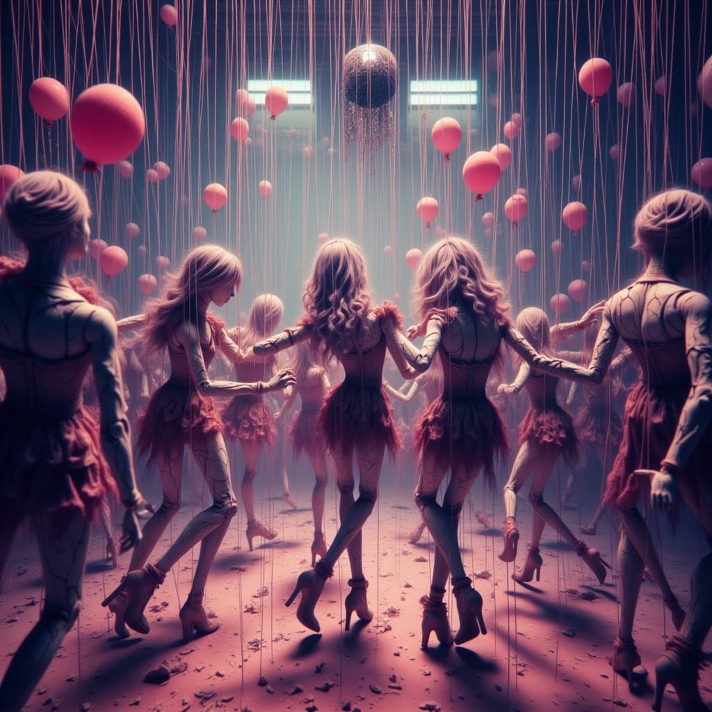 Energetic Prom Night Dance in Comic Art Style