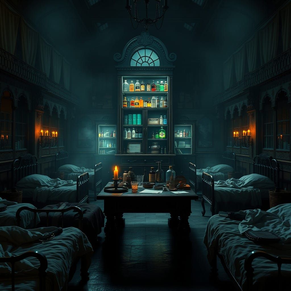 Victorian Prison Hospital in Mysterious, Mystical Style