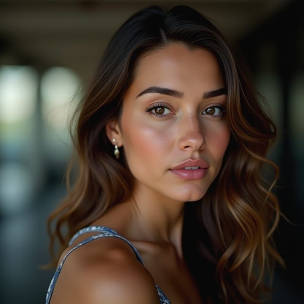 Striking Portrait with Bokeh, Professional Photography Style