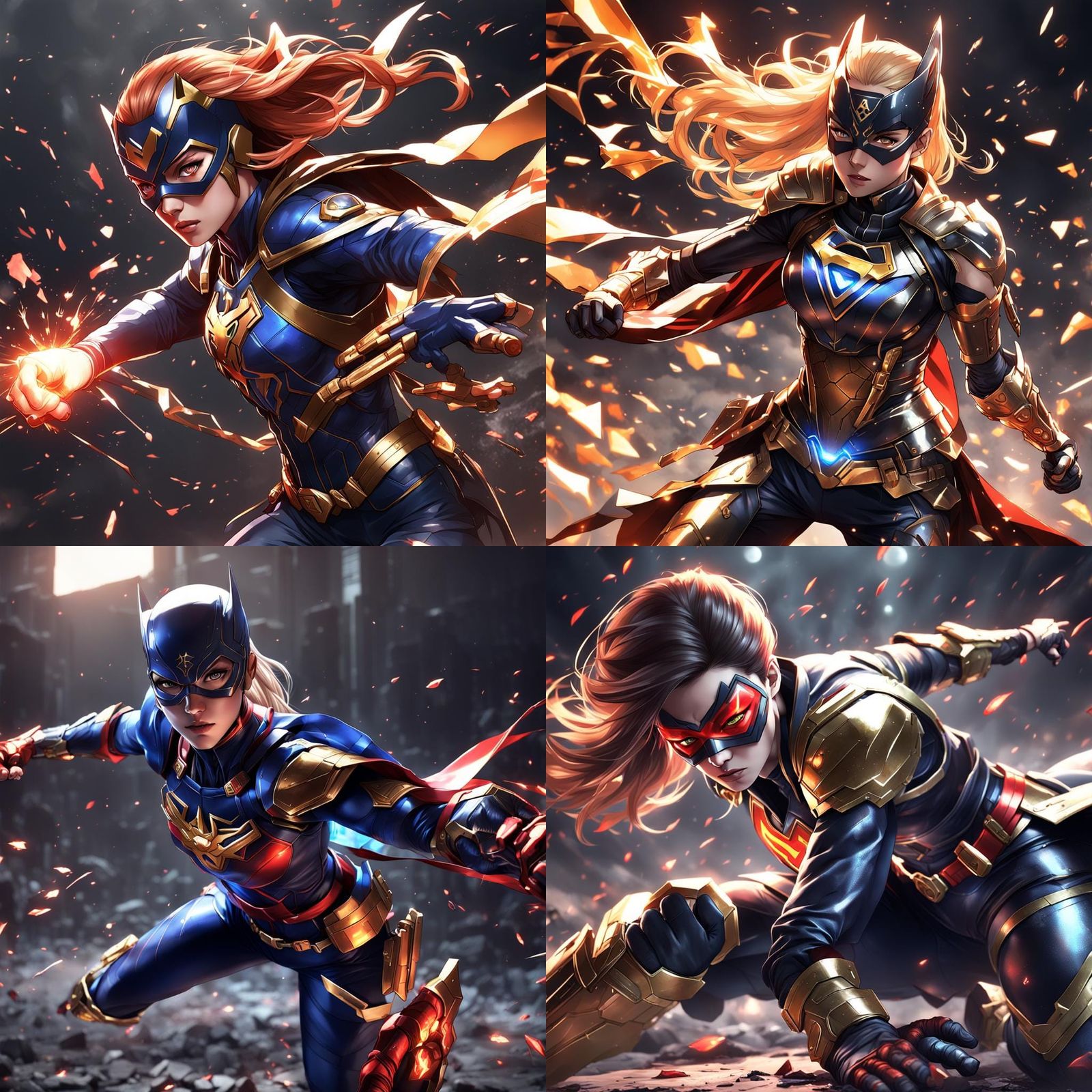 Superheroine Fighting Evil in 3D Anime Art