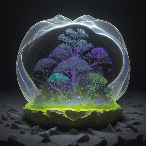 Surreal Dream-Temple Field in Mixed Media