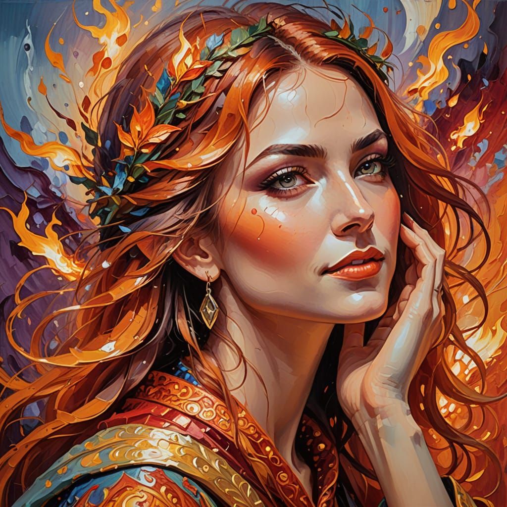 Expressionist Elf Portrait in Vibrant Oil Paint