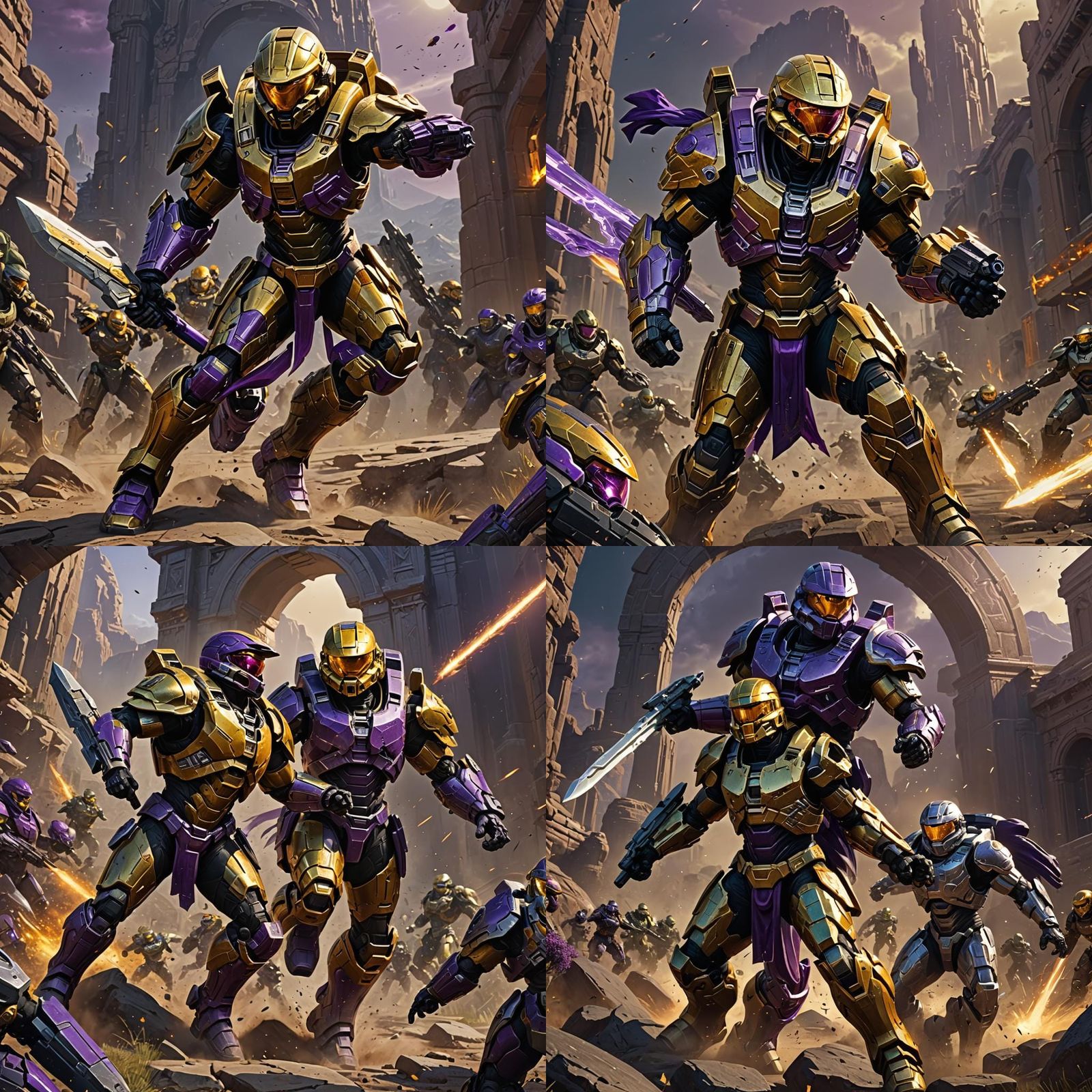 Spartan Warrior Battles Master Chief: Dark Fantasy Art