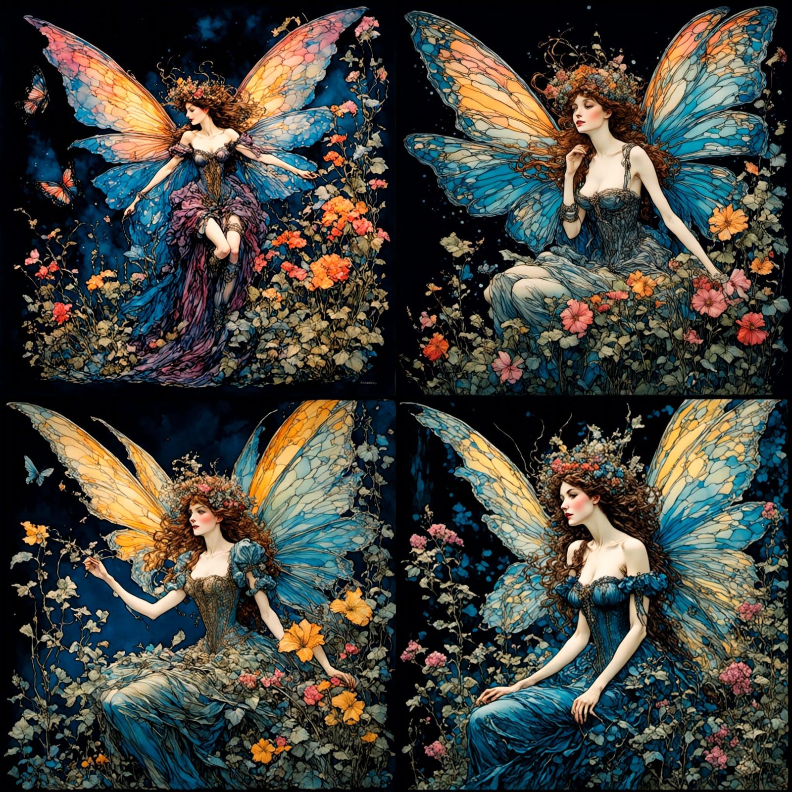 <lora:Victorian Fairies 1:1.0> <lora:Pink Snow WaterCol 1:1....