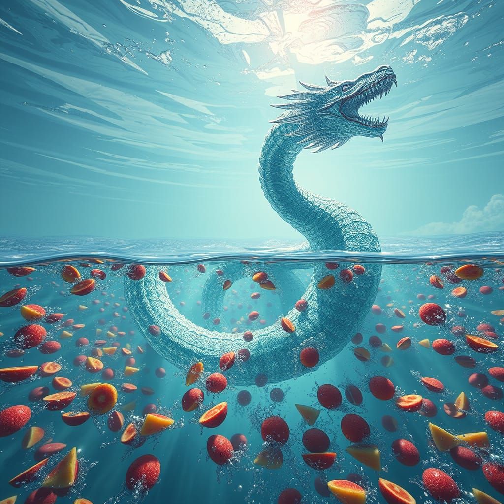 Crystal Water Dragon Emerges from Soda Ocean