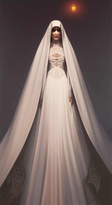 Hyperrealistic Ghost Portrait with Glowing Eyes