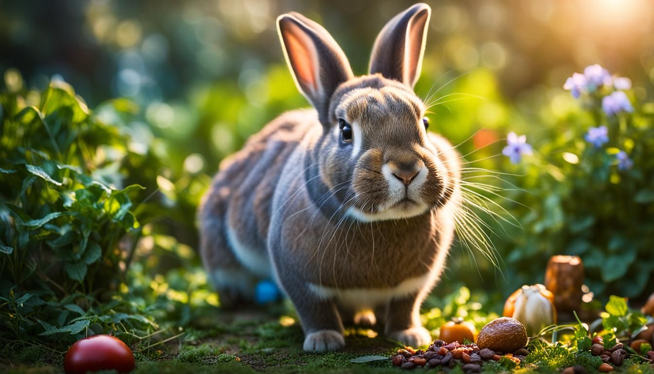Hobbit and Rabbit Sharing Food: Professional Photo