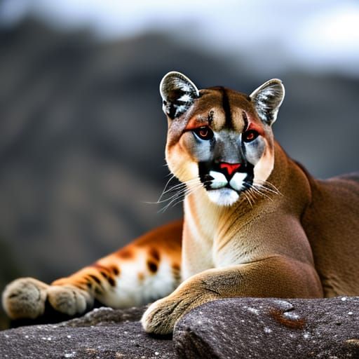 Hyperrealistic Cougar in Cinematic Composition