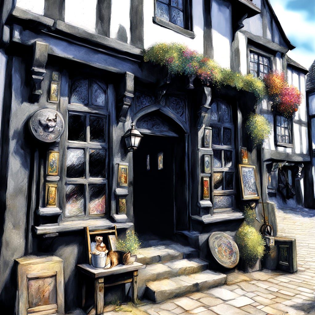 Regal Cat Outraged by Splattered Paint in Surreal Oil Painti...