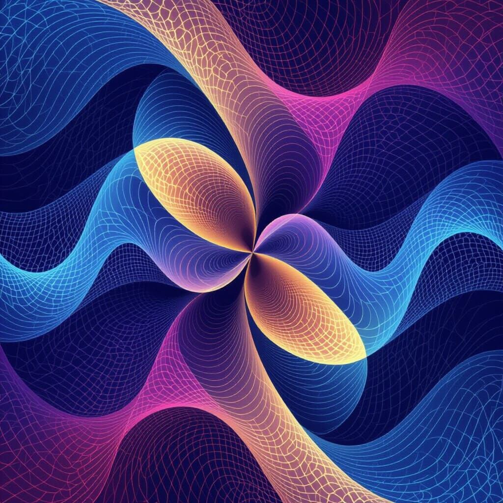 Abstract Flowing Curves in Vibrant Gradient Colors