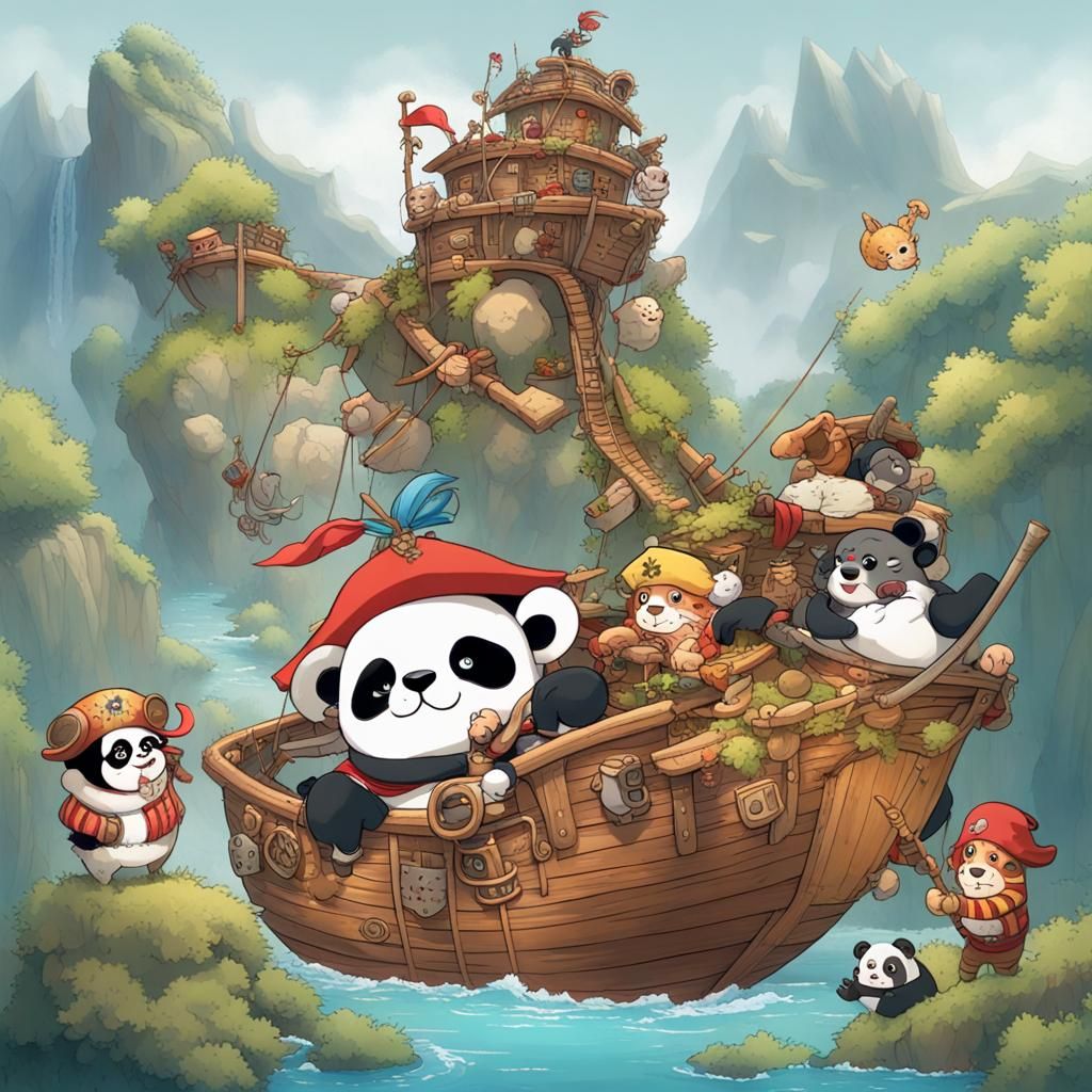 Village in the Sky with Pirate Ship House