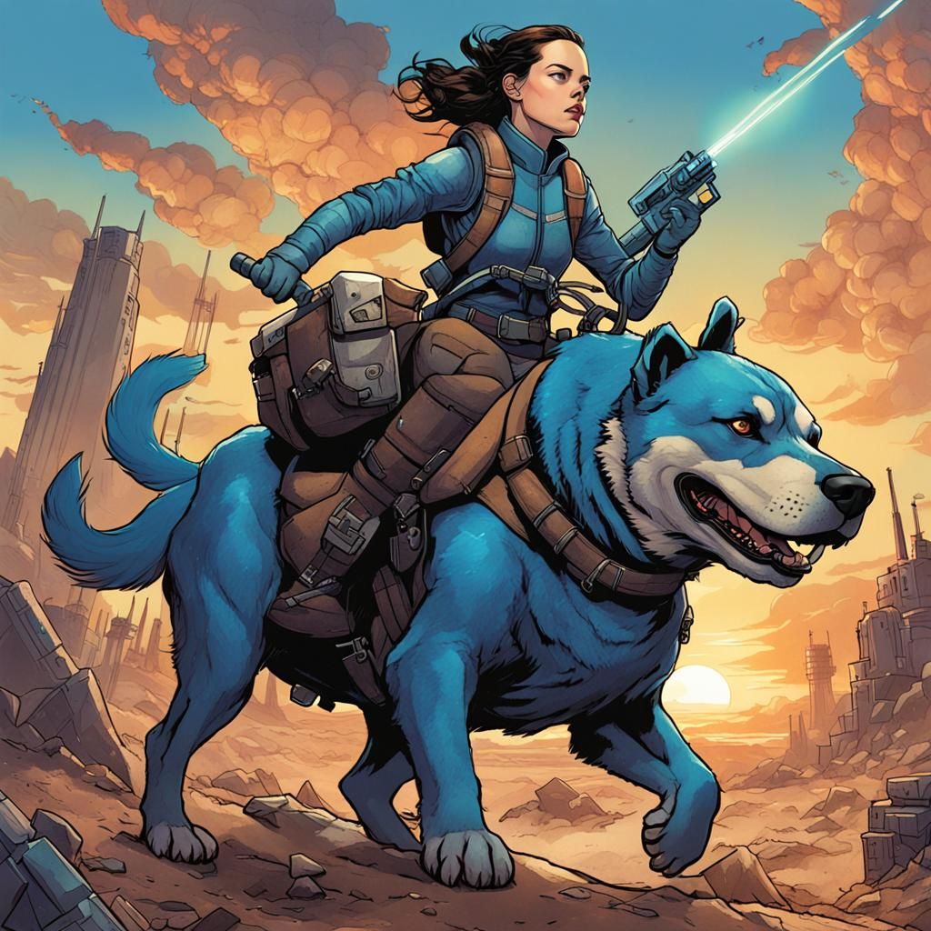 Girl and Dog: Comic Art in Fiona Staples Style