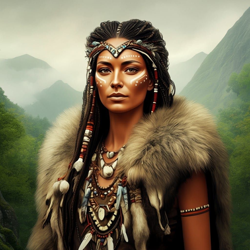 Mystical Shaman in Prehistoric Landscape
