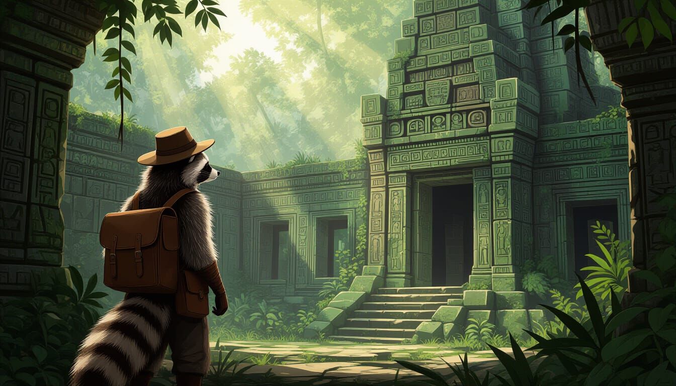 Raccoon Explorer Finds Ancient Jungle Temple Ruins