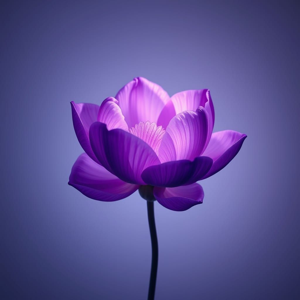 Plum-Purple Flower in Hyperrealistic Digital Art Style