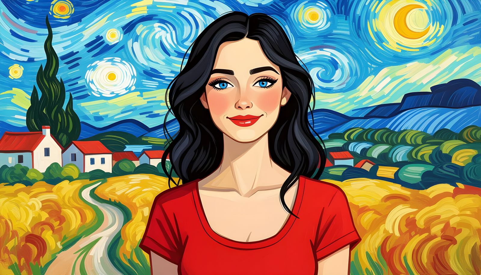 Celtic Woman in Van Gogh Style