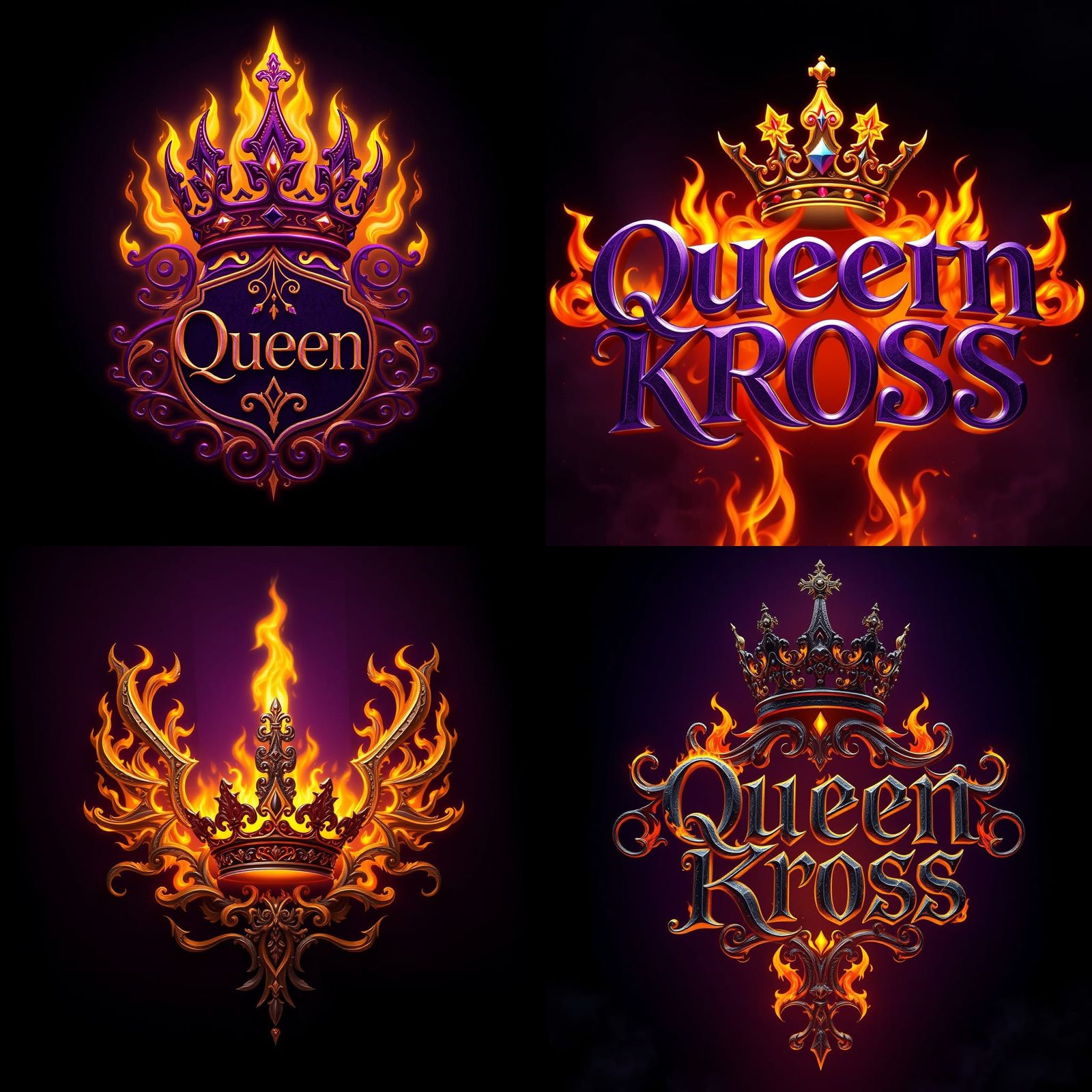 Queen Kross Logo in Dark Fantasy Style