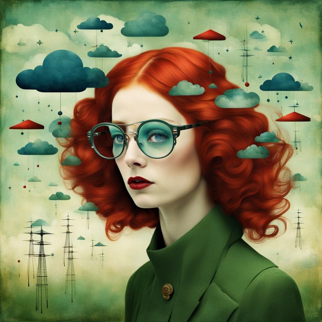 Futuristic Woman Portrait in a Surrealist Style