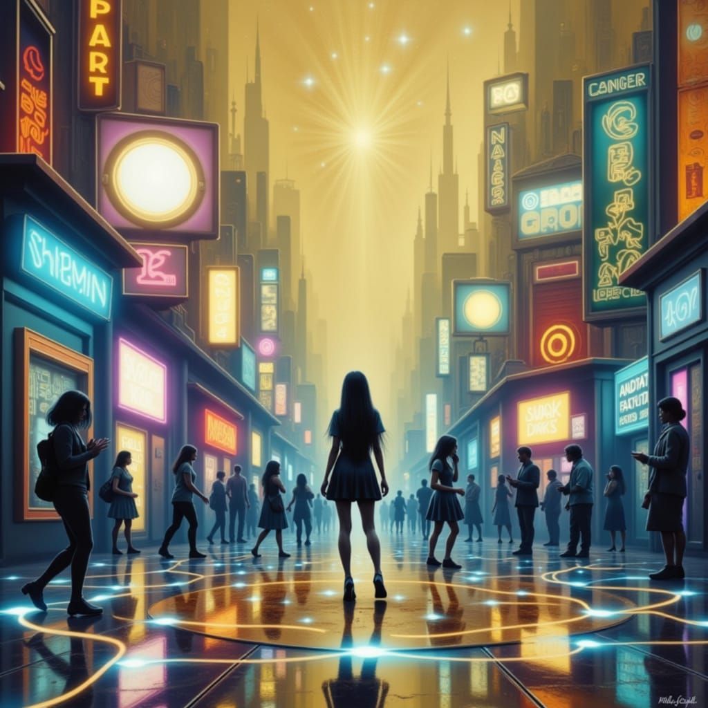 Pale Maiden Dancing Under Disco Lights